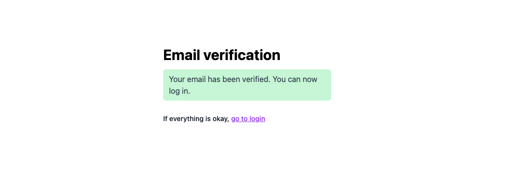 Verify email form