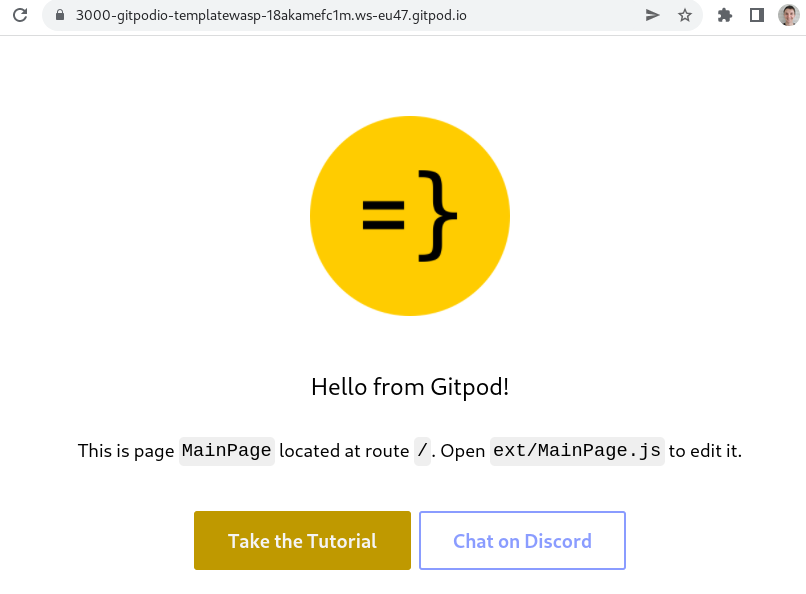Wasp app deploye to Gitpod