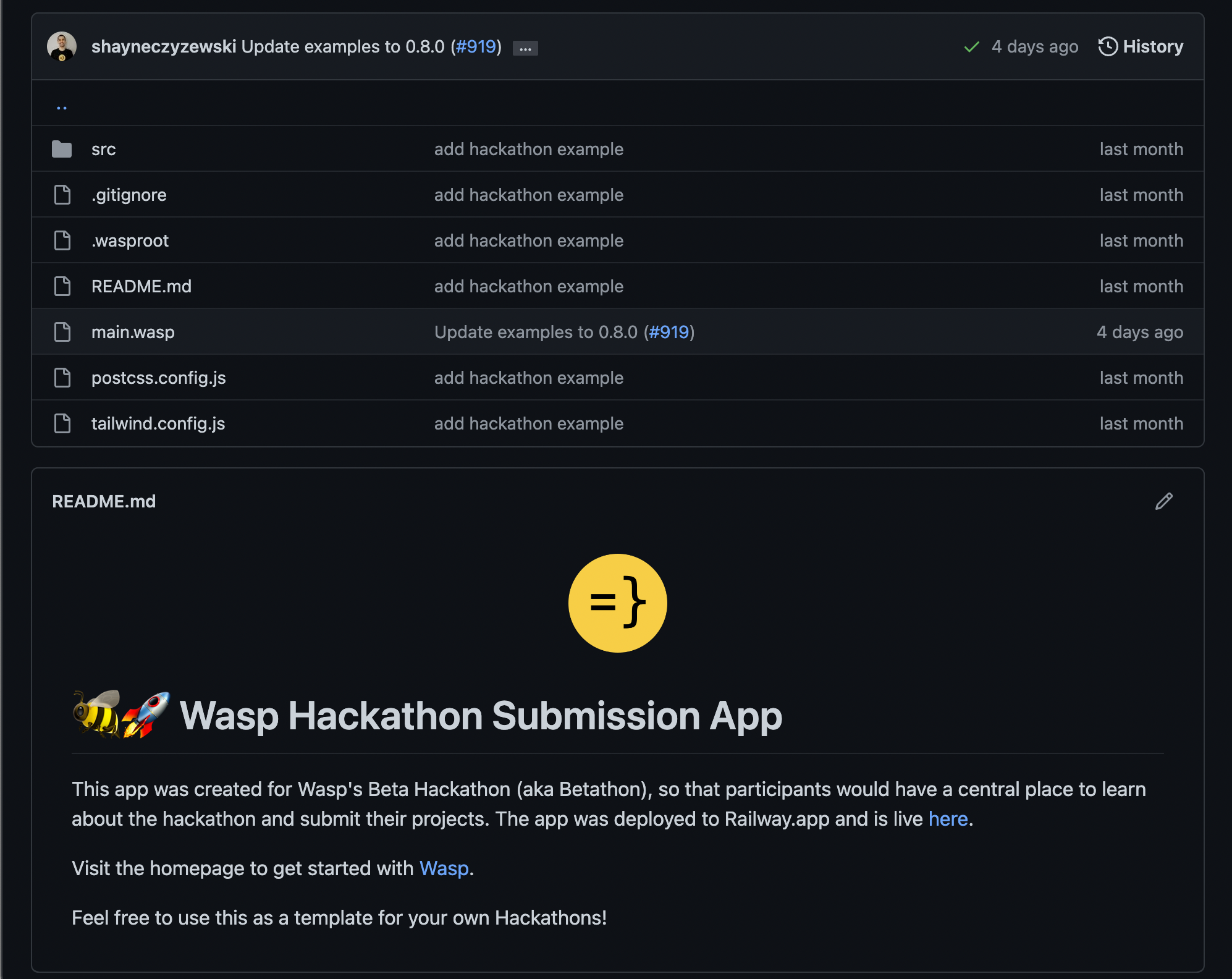 Hackathon Wasp app repo