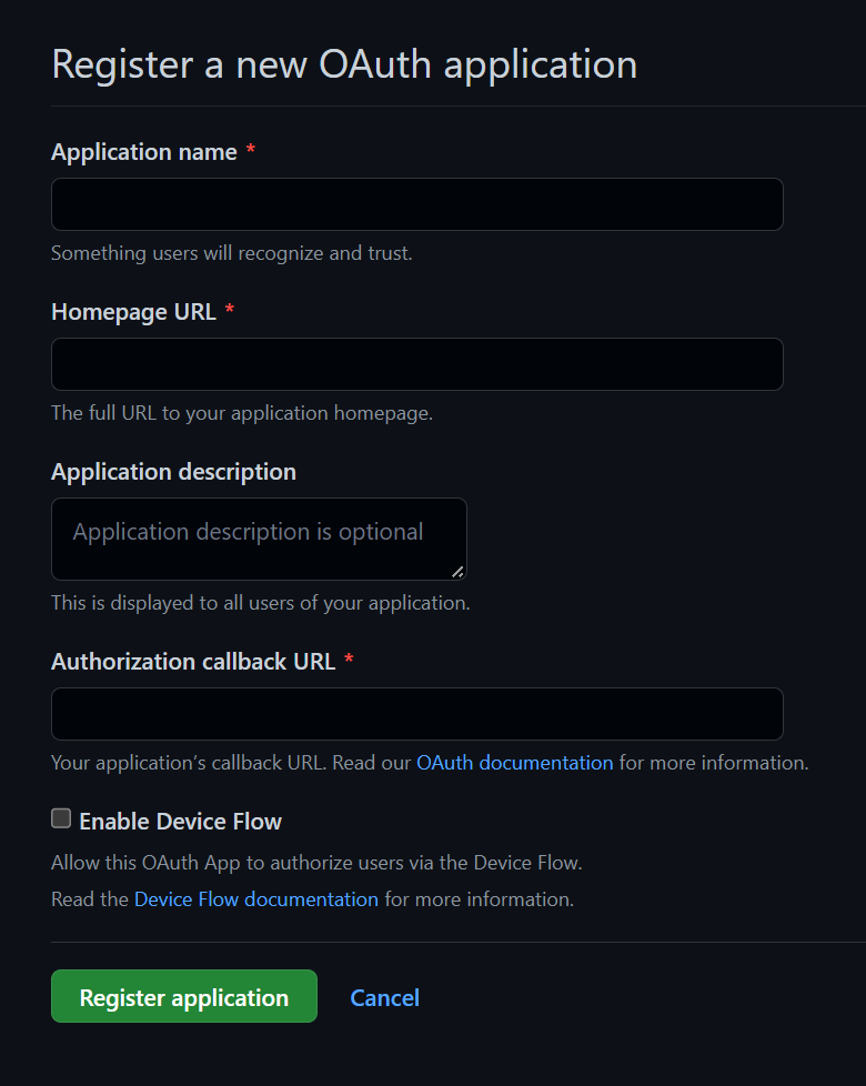 GitHub Applications Screenshot