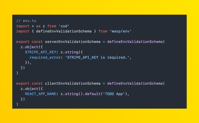 env var validation with Zod