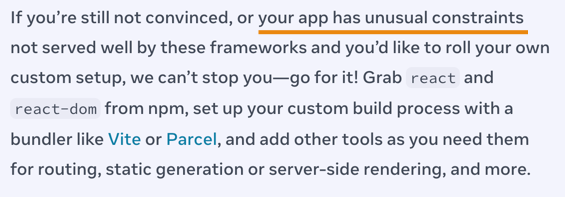 use framework unless you app has unusual constraints