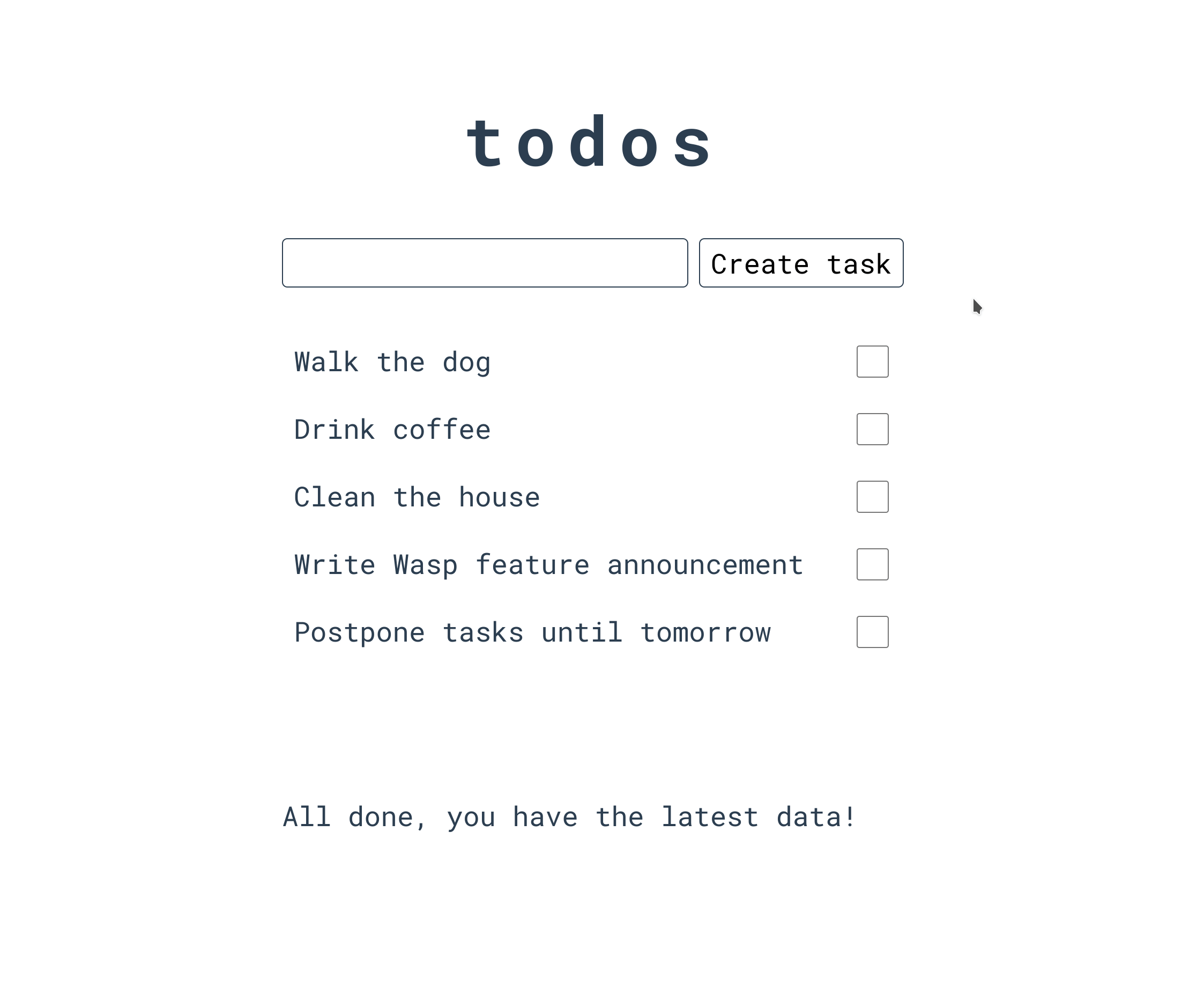 Optimistically updated todo list