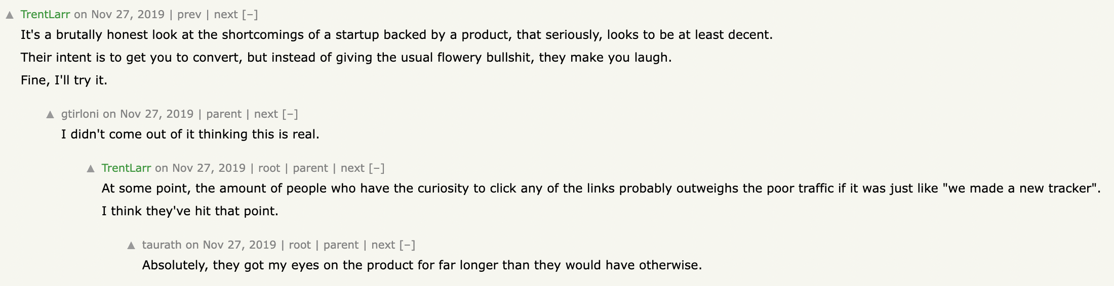 Another screenshot of Hacker News comments on Fibery's /anxiety page